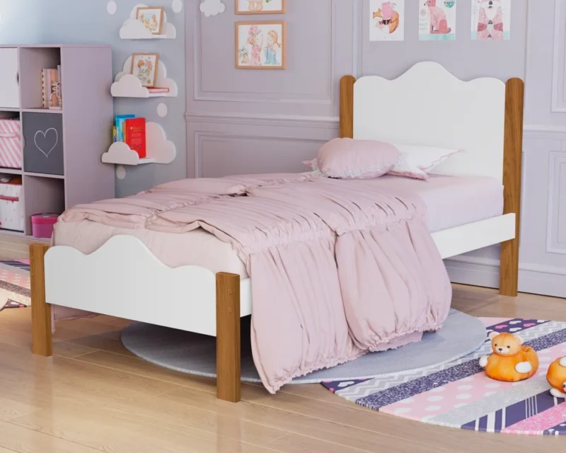 Cama Infantil Nina Branco-Nature
